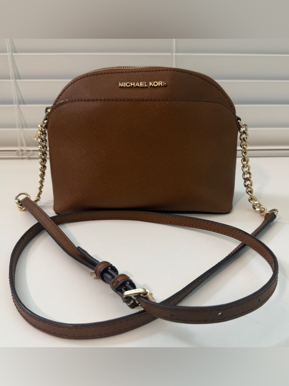 Brown Michael Kors Dome Crossbody Bag
